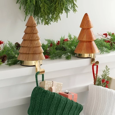 Christmas Wood Tree Stocking Holder - Wondershop™ 3 Christmas Wood Tree Stocking Holder - Wondershop™