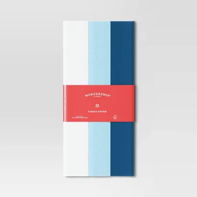 30ct Banded Christmas Gift Tissue Paper White/Blue/Navy - Wondershop™ 4 30ct Banded Christmas Gift Tissue Paper White/Blue/Navy - Wondershop™ - Image 2