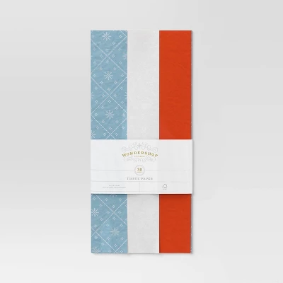 30ct Christmas Tissue Paper Blue/Red/White - Wondershop™ 4 30ct Christmas Tissue Paper Blue/Red/White - Wondershop™ - Image 2