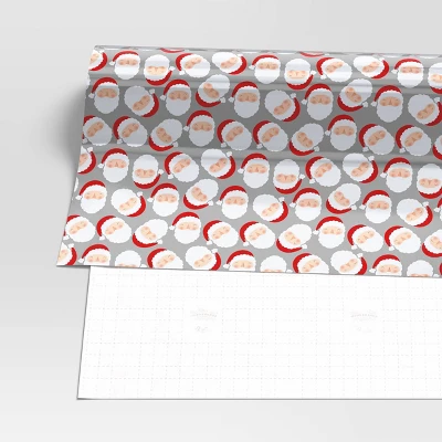 30” 25 Sq Ft Christmas Roll Wrap Light Skin Tone Santa On Silver - Wondershop™ 4 30” 25 Sq Ft Christmas Roll Wrap Light Skin Tone Santa On Silver - Wondershop™ - Image 2