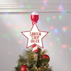 14.5" 21ct LED Light Santa Stop Here Christmas Tree Topper Red - Wondershop™ -Christmas Decorations Shop GUEST e544f83a 0cf6 42fa bd91 254daf781d40