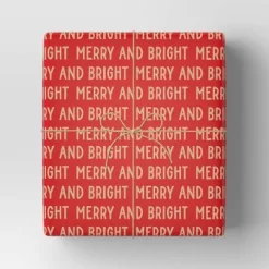 30” 20 Sq Ft Christmas Roll Wrap Merry And Bright - Wondershop™
