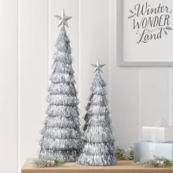 2pk Christmas 18" And 12" Tinsel Trees - Wondershop™