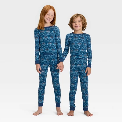 Kids' Hanukkah Ribbed Long Sleeve Shirt And Pants Holiday Matching Family Pajama Set - Wondershop™ Blue 7 Kids' Hanukkah Ribbed Long Sleeve Shirt And Pants Holiday Matching Family Pajama Set - Wondershop™ Blue - Image 5