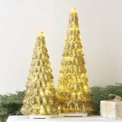 Christmas Mercury Glass Tiered Classic Tree Small Gold - Wondershop™