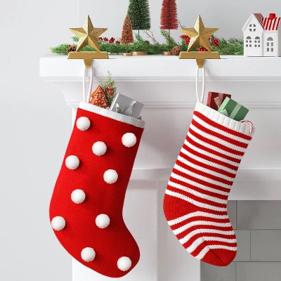 20" Christmas Stripe Knit Stocking Red/White - Wondershop™ 3 20" Christmas Stripe Knit Stocking Red/White - Wondershop™