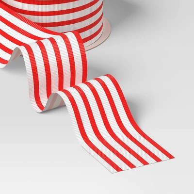 15' Christmas Nostalgic Noel Premium Ribbon Red And White Stripes - Wondershop™ 4 15' Christmas Nostalgic Noel Premium Ribbon Red And White Stripes - Wondershop™ - Image 2