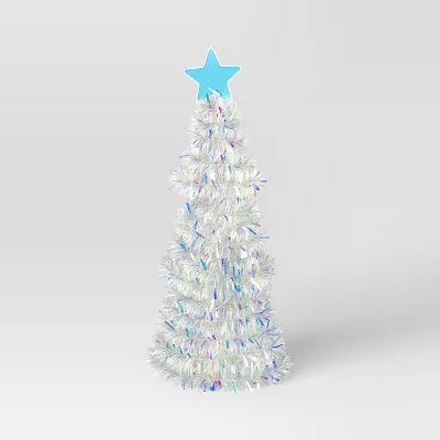 Incandescent Tinsel Tree With Plastic Tree Topper Star Christmas Novelty Sculpture Light With Clear Color Light Bulb- Wondershop™ 4 Incandescent Tinsel Tree With Plastic Tree Topper Star Christmas Novelty Sculpture Light With Clear Color Light Bulb- Wondershop™ - Image 2